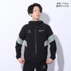 Move Sports Cross Descente Stretch Nylon Jacket with or without UV Protection BKKH Size L Men's 4-Way Two-Tone Full-Zip Hood, Water-Repellent, (UPF