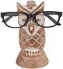 Eximious India Valentines Day Gifts Wooden Owl Glasses Holder Stand for Reading Nightstand Eyeglass Spectacle  Mom Dad Car SPWW19