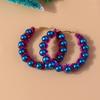 Fashion Christmas Wreath Circle Hoop Earrings for Women Girls Colorful Beads Earrings New Year Party Festival Jewelry Gifts