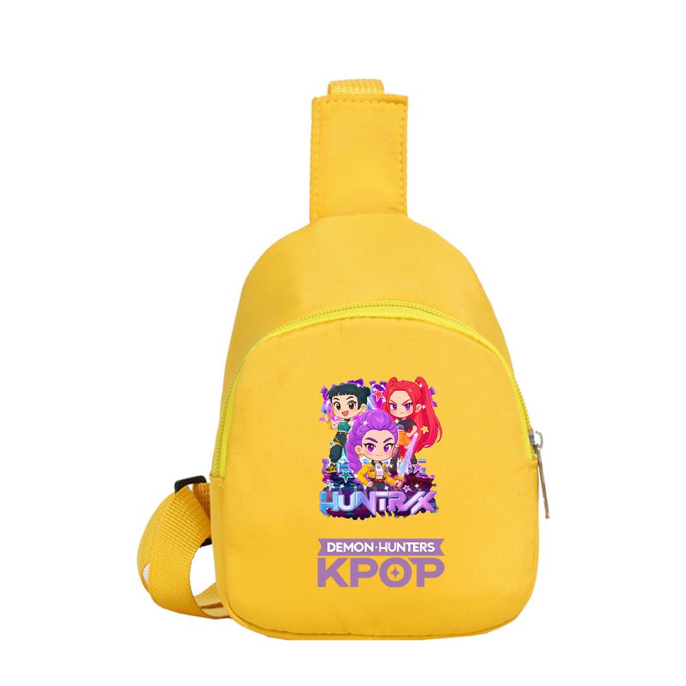Anime Cartoon K-Pop Demon Hunters Printed Kawaii Chest Pack for Boy Girl Shoulder Bag Student Portable Crossbody Pouch Kid Gift