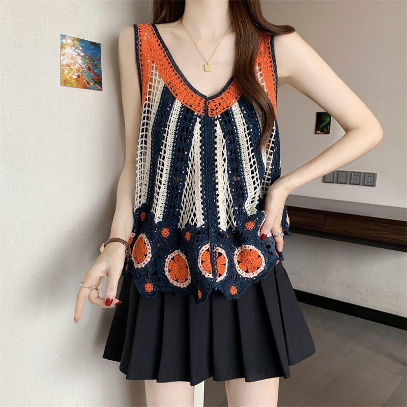 2026 Summer Knit Crochet Lace Tassel Vest Cover-Up