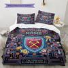 Custom Name West Ham United Pattern Bedding Quilt Set  Home Decoration  Gift (1 * duvet cover + 2 * pillowcase  without core)