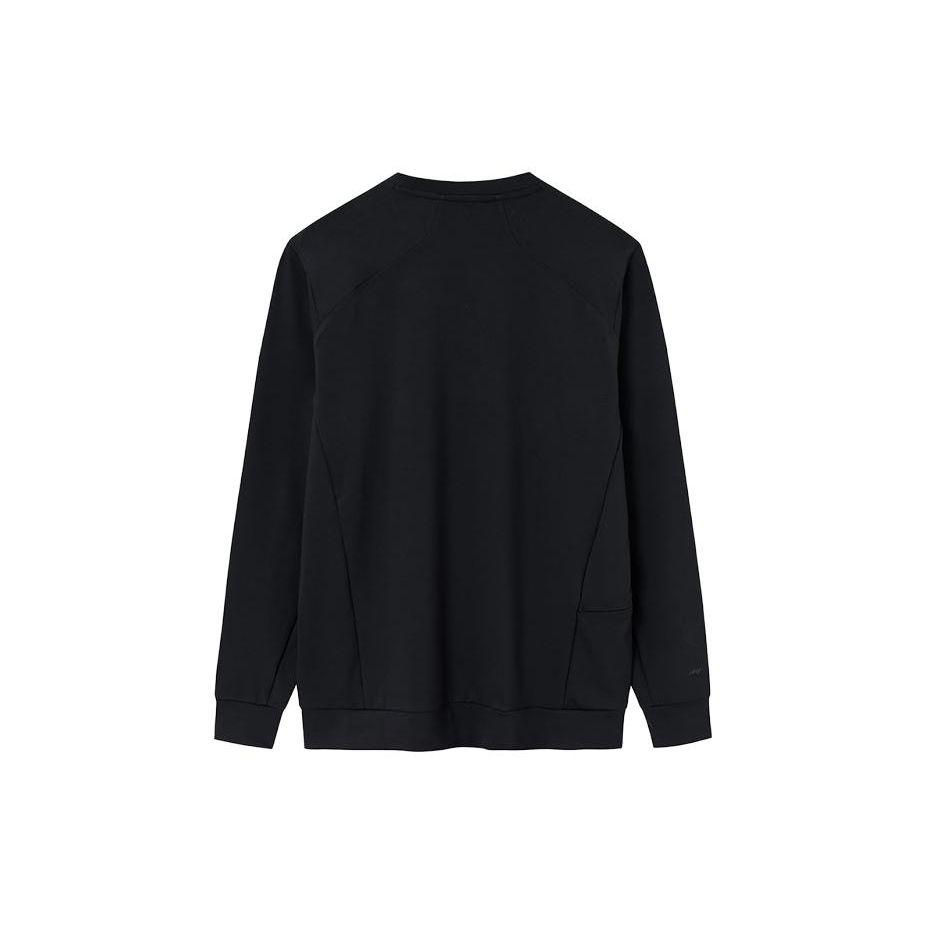 Anta Champion All-Weather Series Solid Color National Flag Crewneck Sweatshirt Men Sweatshirt Black 152340705-3