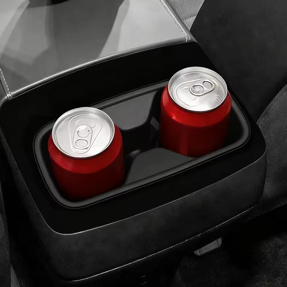 For Kia Telluride 2020-2025 Center Console Armrest Box Rear Water Cup Holder Drinks Storage Box Car Interior Accessories Black