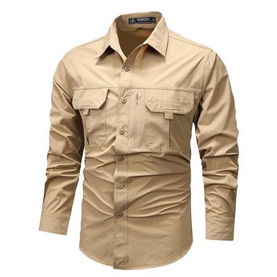 Pure Cotton Work Shirt Jacket Men's Long-sleeved Spring and Autumn Thin Loose Large Size Autumn Casual Jacket Shirt