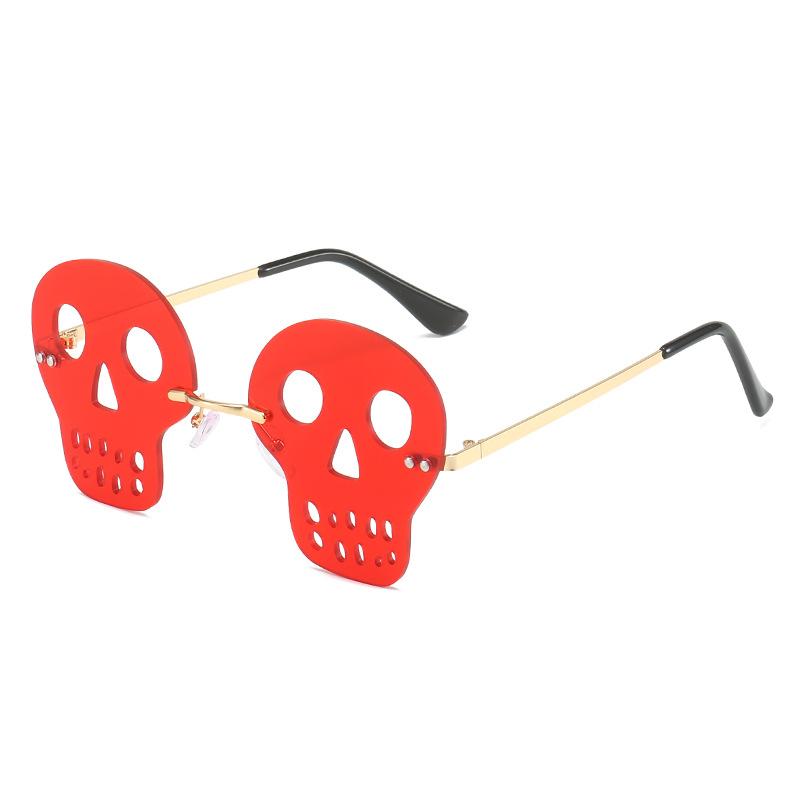 Halloween Frameless Skull Funny Sunglasses Party Prom Men'S And Women'S Sunglasses Hip Hop Glasses