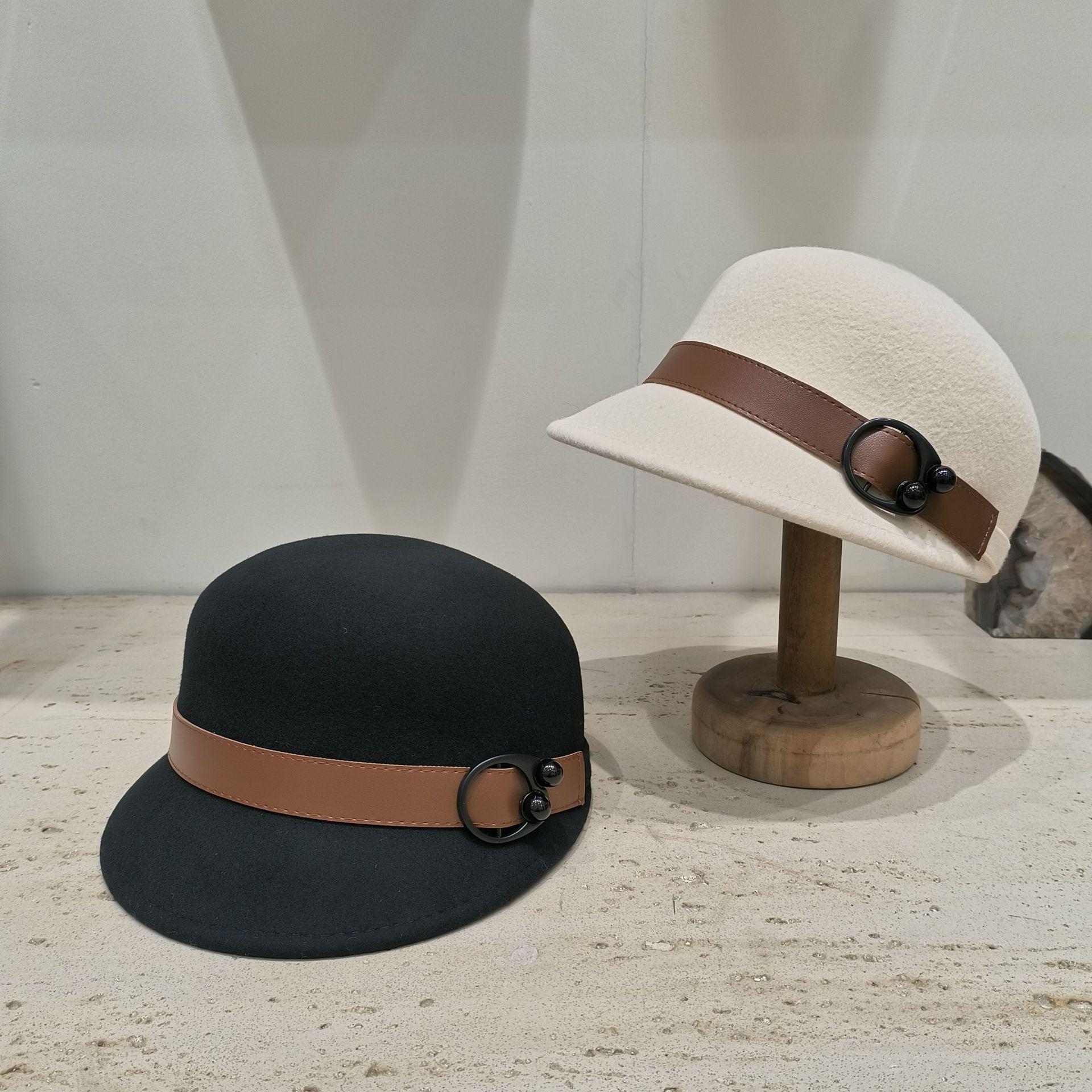 

Women s Wool Felt Fedora - European & American Equestrian Style, Autumn/Winter Warm, Versatile & Simple Design білий