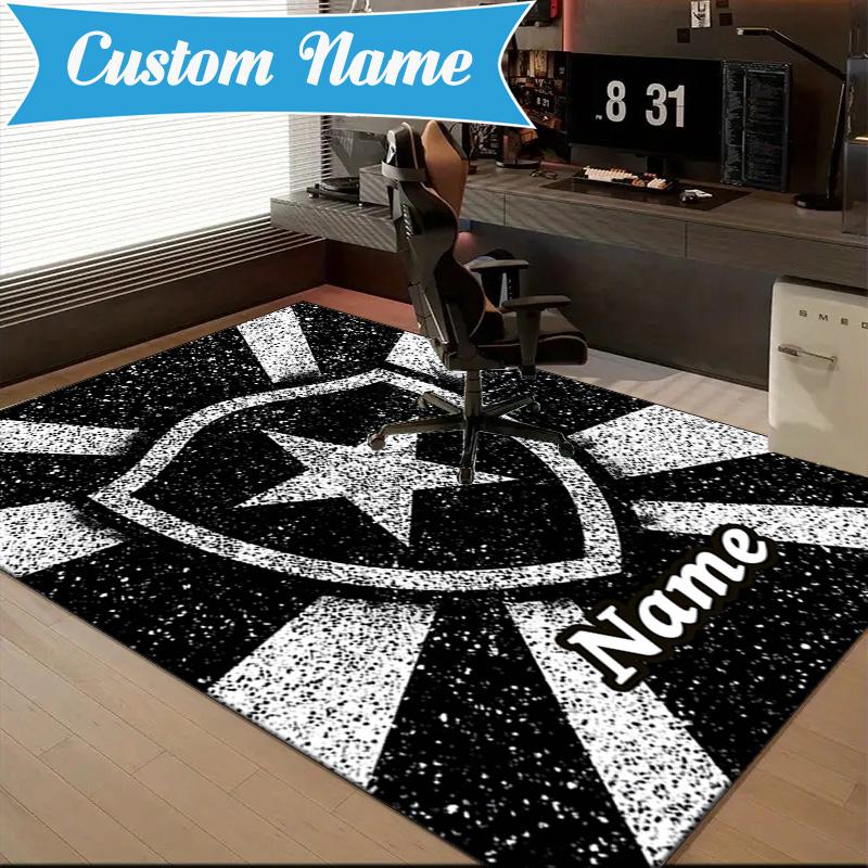 Custom Name Botafogo Emblem Rug Game Carpet, Floor Mat for Bedroom Living Room Entryway Rug, Home Decor Idea Gift for Christmas birthday