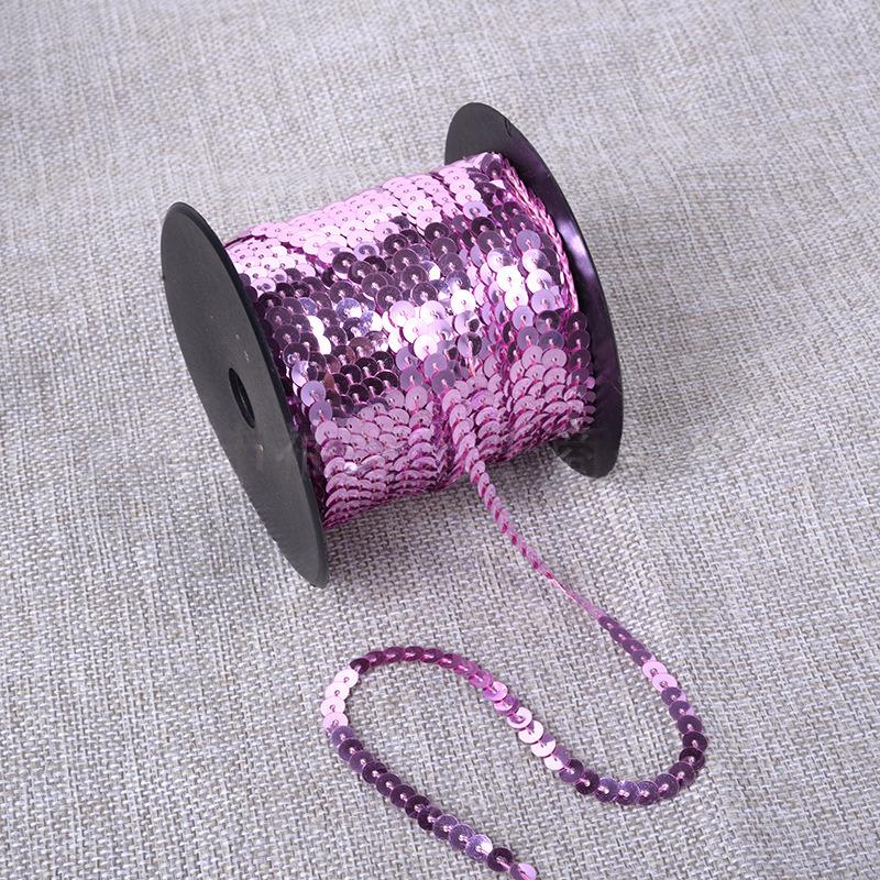 100yards Shiny Color Sequins Ribbon Round Flat Laser Colored Paillettes Trims for Garment Bag DIY Sewing Crafts Party Decoration