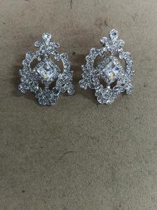 Diamond-set crystal beaded water drop necklace, ear clips, light luxury, high-end jewelry set, exaggerated jewelry.
