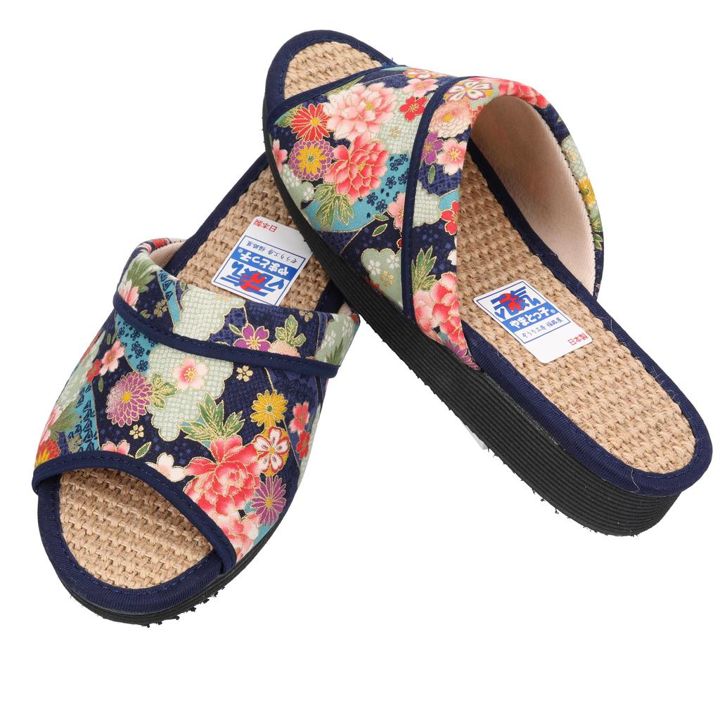 Yamatokko Slippers with Customizable Insoles Comfort Want to Wear Every and Sandals with and Made in Japan Peony Size Women's [Japanese You'll Day]