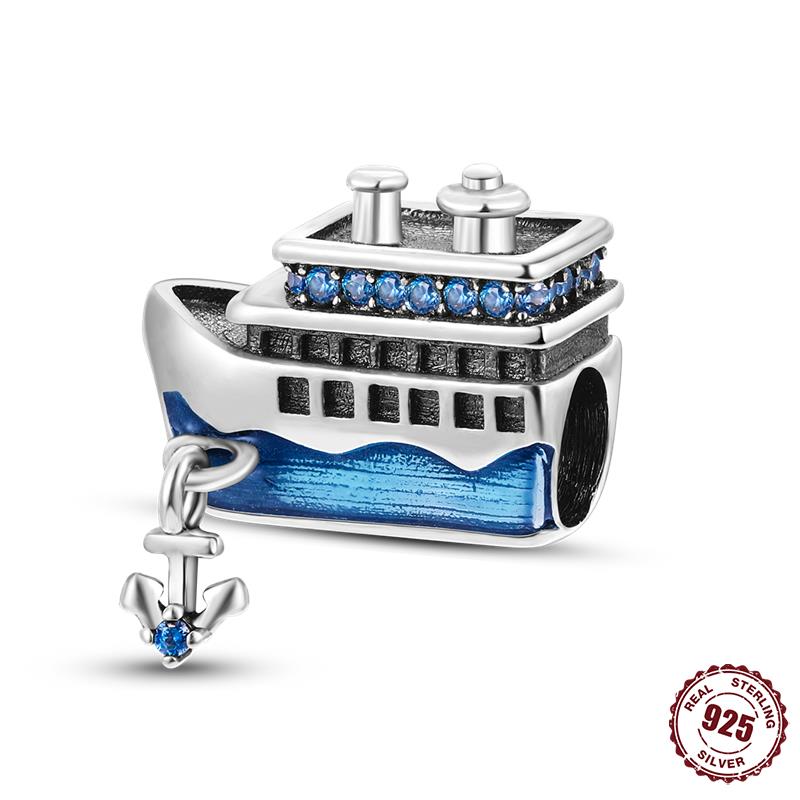 Panpoki 33 Style Copper Charms Travel Series Pendant Beads Fit Fine Bracelets & Bangles Diy Women Jewelry