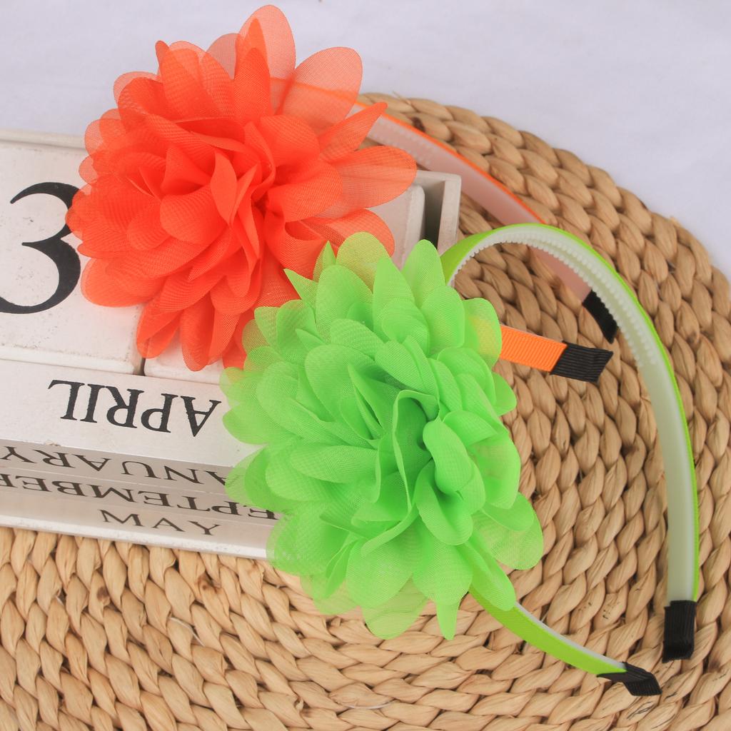 1PC Chiffon Flower Headbands Kids Girls Plastic Teeth Hairbands Floral Headband Children Girls Fashion Hair Aceessories