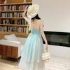 Platycodon Wind Seaside Vacation Wind Suspender Dress Women's Summer New Casual Girl Atmosphere Halter Long Skirt