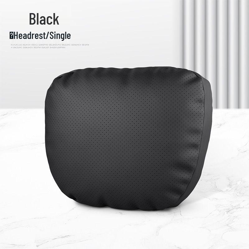 Genuine Leather Headrest & Lumbar Support Pillow for Mercedes, BMW, Volkswagen, Toyota Cars