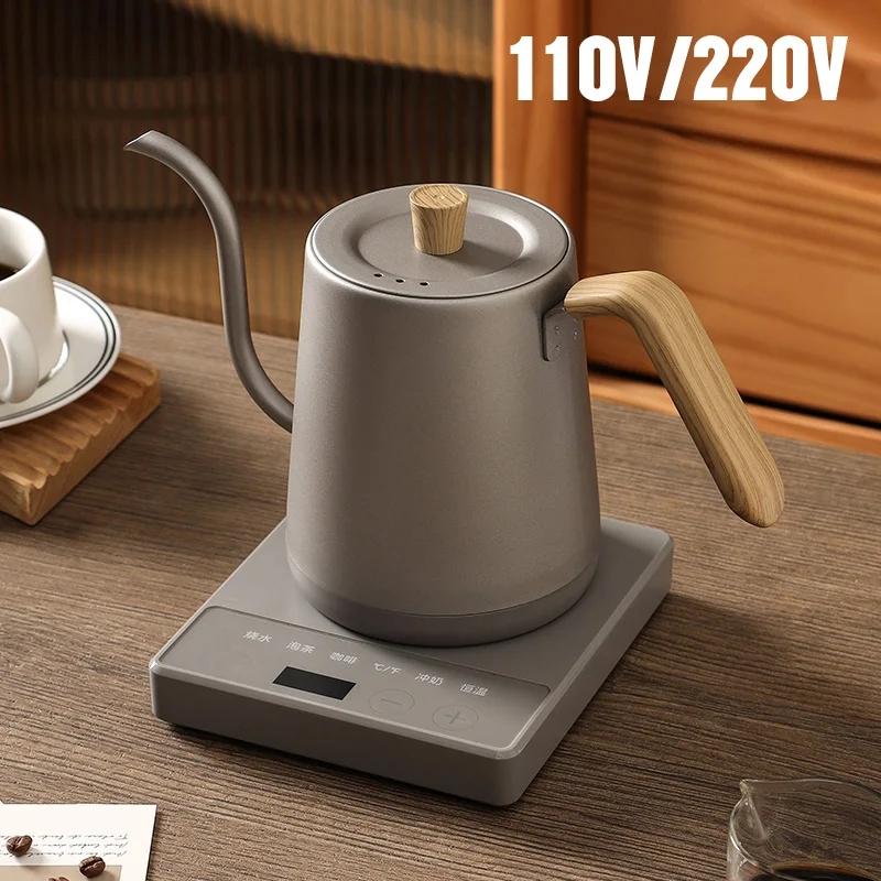 110V/220V Electric Kettle Gooseneck Jug Hand Brew Coffee Pot Thermo Pot Slender Mouth Pots Smart Kettle Teapot 1000W Decor