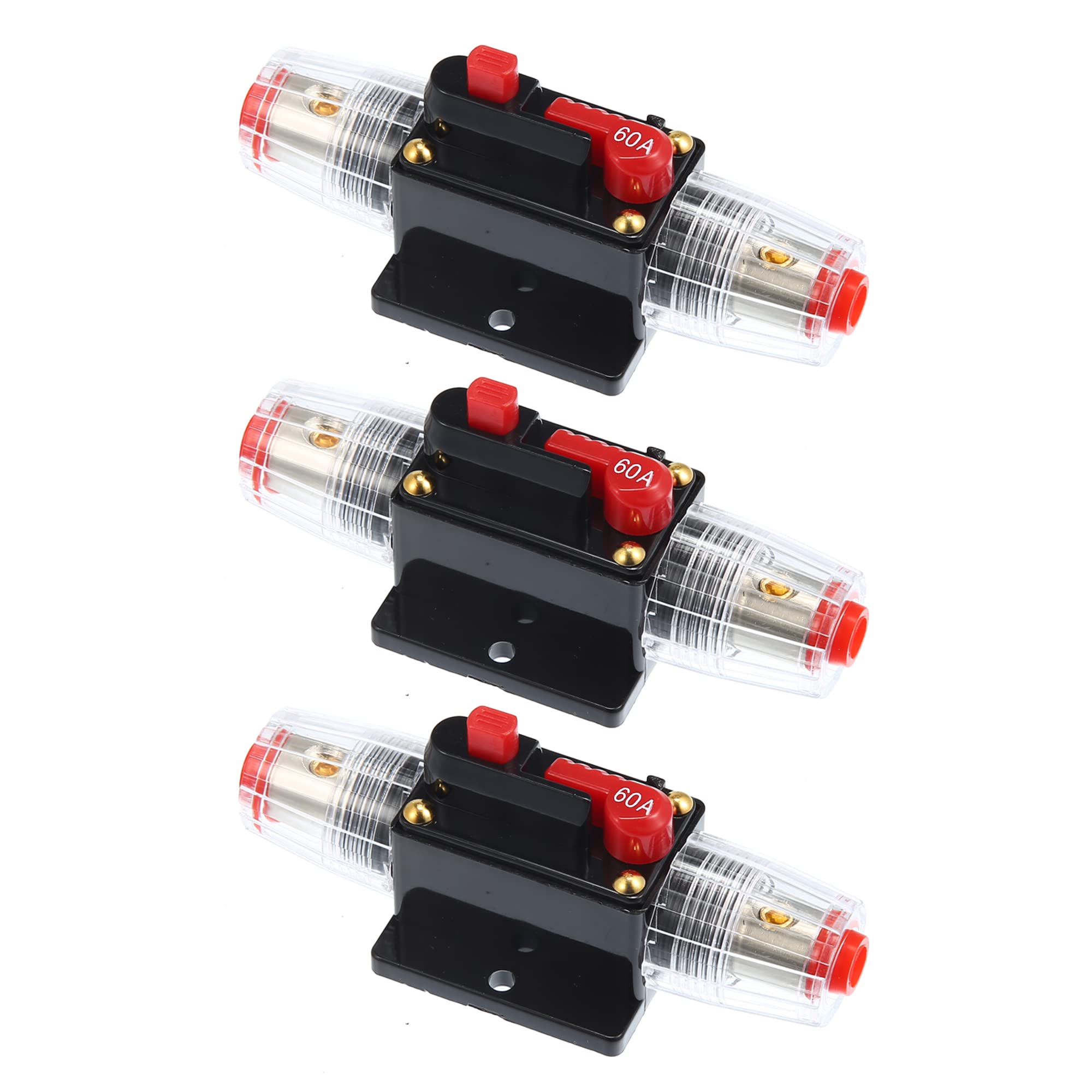 

A ABSOPRO Car Circuit Reset Breaker 60A DC 12-48V Circuit Breaker Fuse Holder Car чёрный