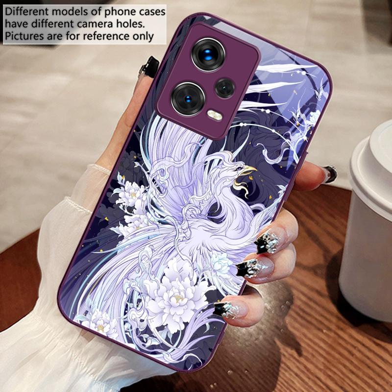 White And Blue Phoenix For Xiaomi 14 Ultra 13 Lite Redmi Note 13 11 Pro 12 Plus Poco X6 3 Pro F4 6 GT Tempered Phone Case