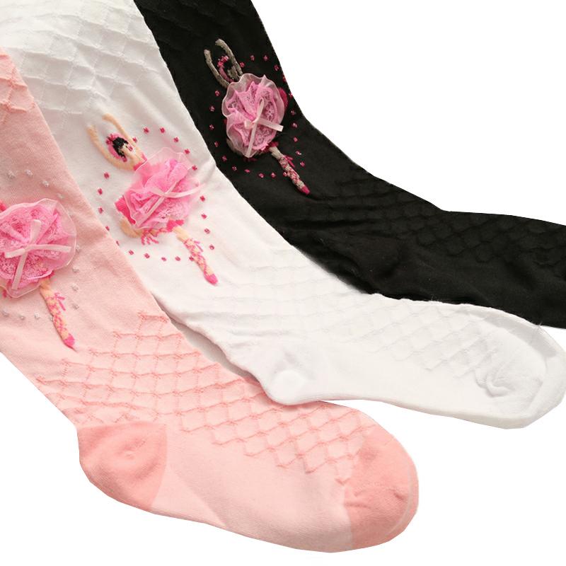 Spring & Autumn Girls' Knitted Ballet Pantyhose - Mesh Cotton Princess Dance Leggings