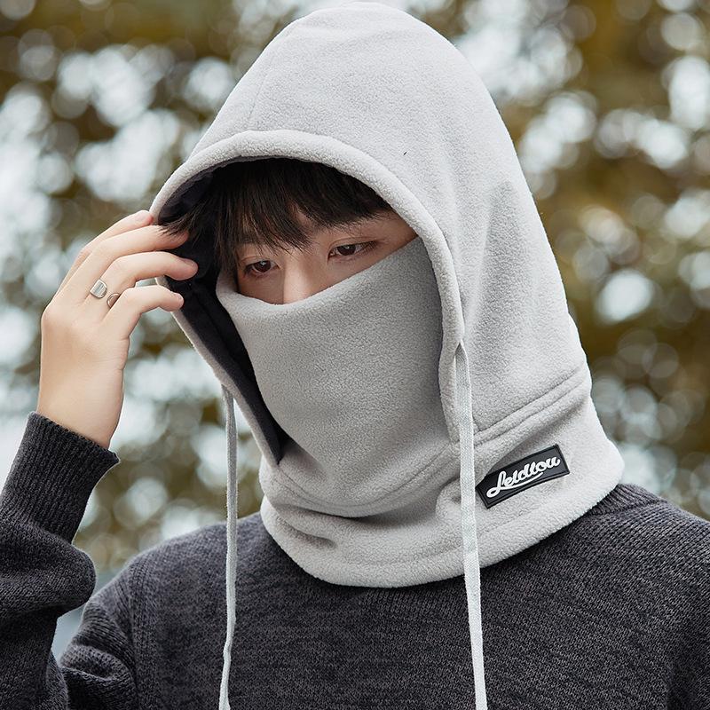 Couple's Windproof Fleece Lined Pullover Hat & Face Mask with Ear Protection and Thick Neck Warmer