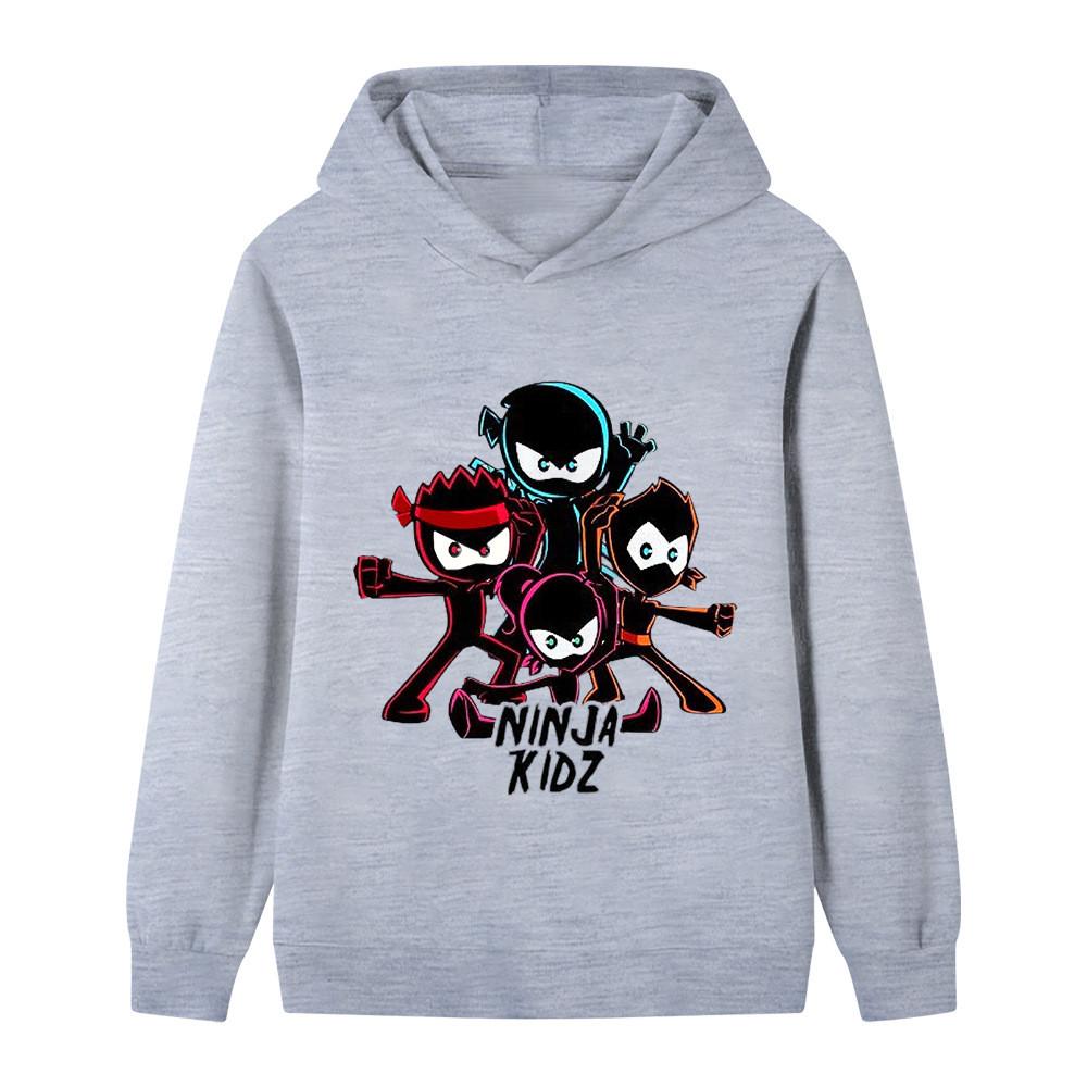 B1172 Bambini Ragazzi Ragazze NINJA KIDZ Anime Stampato Casual Outdoor Felpa con Cappuccio a Maniche Lunghe
