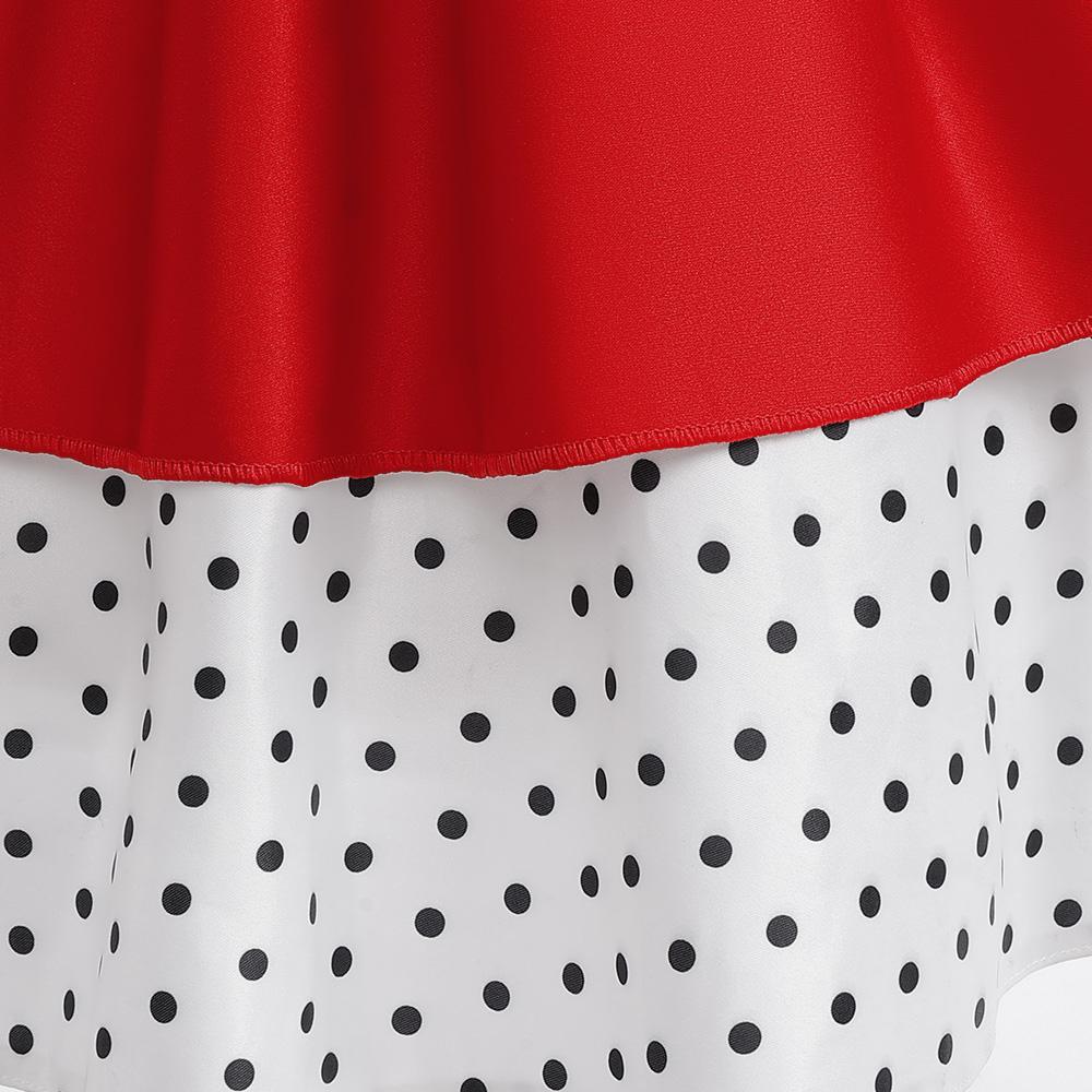 Rotes Mädchenkleid Prinzessin Halloween Kostüm Kinder 4-10 Jahre Karneval Polka Dot Cosplay Partykleid für Mädchen Schleife Neujahr Vestidos
