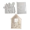 Portable Christmas Reindeer House Mold Set for Crafting and Home Decoration Sturdy Silicone and Plaster Options