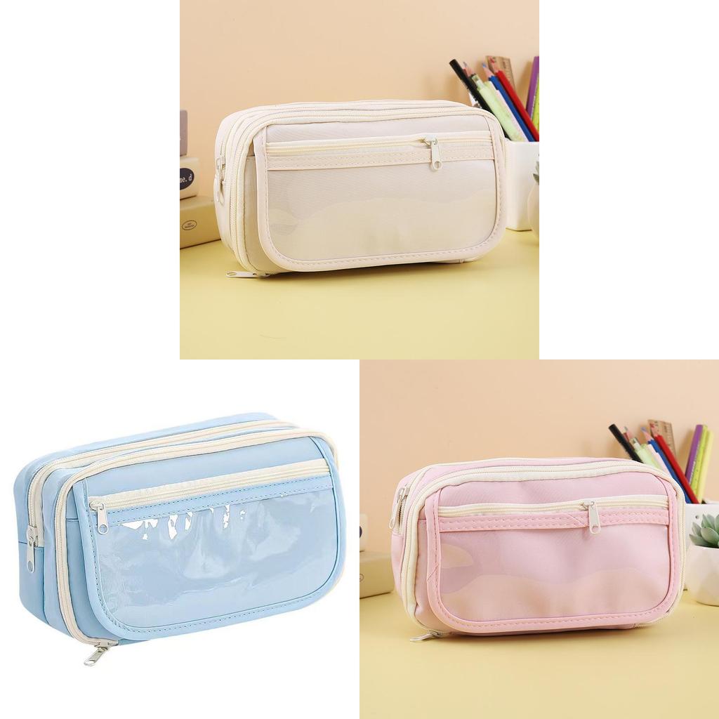 Durable Canvas Stationery Storage Box With Multiple Compartments For Middle School Students