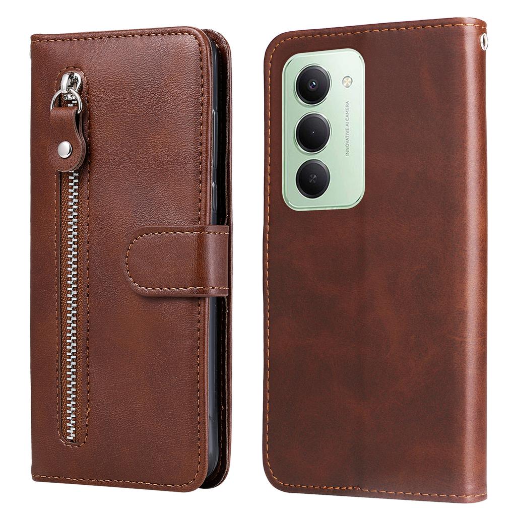 Pentru Xiaomi Redmi 15 5G (Global) (169 mm) Huse din piele PU cu buzunar cu fermoar, portofel, husă de telefon cu suport