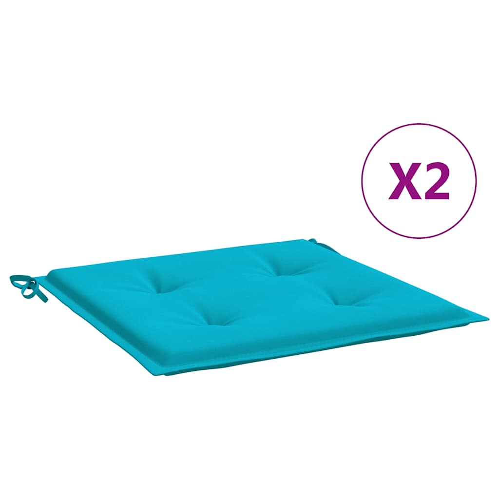Garden Chair Cushions 2 Pcs Turquoise 50x50x4 Cm Fabric
