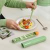 With Storage Box Student Flatware Set Built-in Silent Slot Chopstick Spoon  Worker