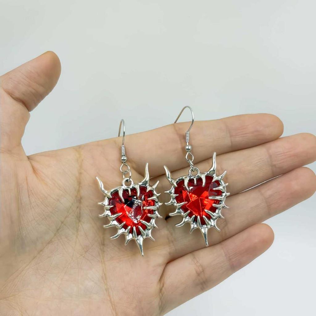 Gothic Heart Thorns Dangle Earrings - European/American Trendy Style