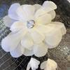 Fiore tridimensionale in tessuto con nappe Fiore in organza riutilizzabile Fiori da appendere ricamati a mano fai-da-te