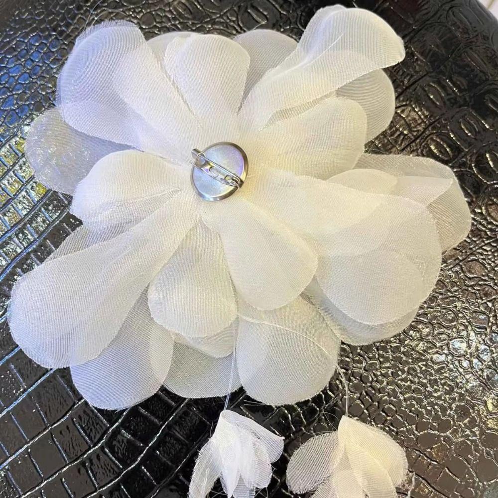 Fiore tridimensionale in tessuto con nappe Fiore in organza riutilizzabile Fiori da appendere ricamati a mano fai-da-te