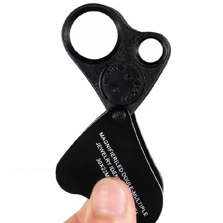 Set of 2 Magnifying Glass with Light Pocket Size Magnifier for Gemstones Inspection Professional Metal Jewelers Loupe