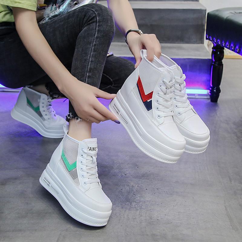 Новые модные кроссовки женские повседневные туфли дышащие плоские нескользящие женские — фото 4