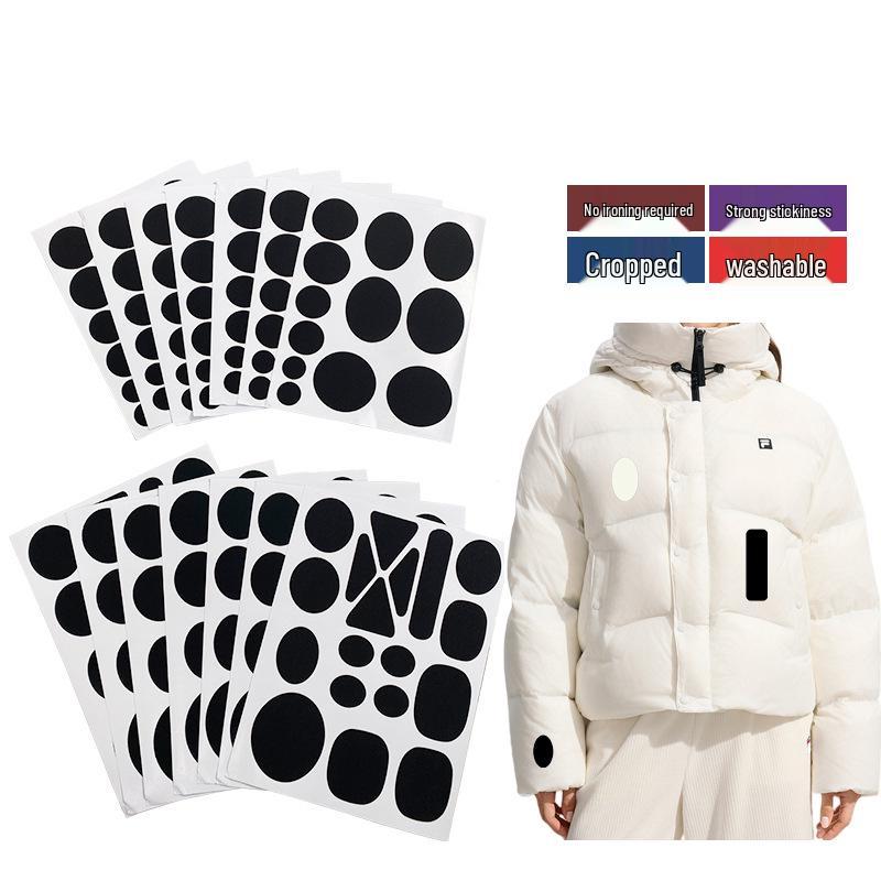 Self-Adhesive Black Fabric Repair Patch for Down Jackets, No-Sew, Seamless, Washable