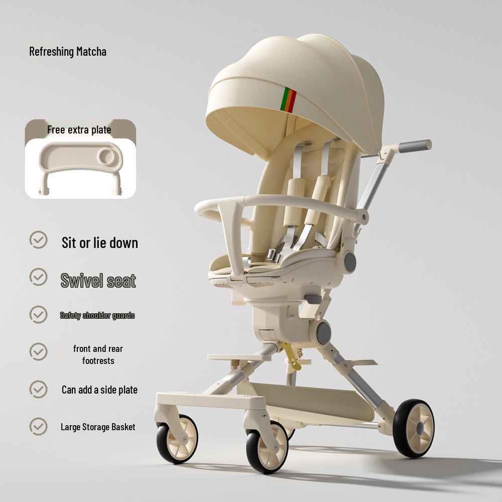 

Двусторонняя складная коляска - Защита от опрокидывания, С откидывающейся спинкой, Четырехколесная детская коляска.