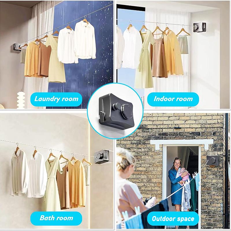 5,1 m zatahovací oděvy Koně Nerezová tkanina Drátěné lano Protiskluzové prodlužovací nástěnné prádelní lano pro sušení v bytě