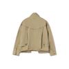 Li Ning CF Wu Xing Series Sports Fashion Solid Color Loose Stand Collar Casual Jacket Unisex Jacket Khaki AFDR911-1