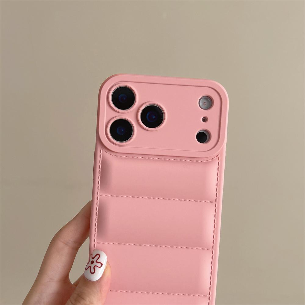 Funda de Silicona para Chaqueta de Plumas Suave Para iPhone 17 16 15 14 13 12 11 Pro Max Plus Air Antigolpes Protección de Cámara Funda con Correa de Muñeca