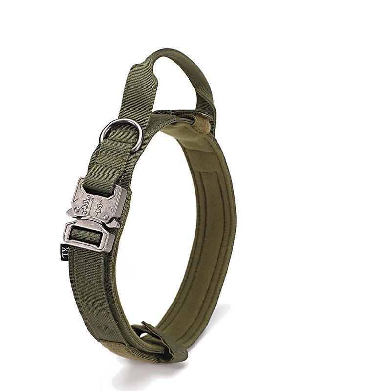 Collier tactique militaire pour chiens de taille moyenne et grande - Anneau de cou épais pour l'entraînement et la traction
