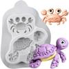 Mermaid Dolphin Silicone Mold Fish Turtle Crab Octopus Seahorse Molds Cake Decorating Tools Cupcake Topper Candy Resin Clay Chocolate Gumpaste Mold
