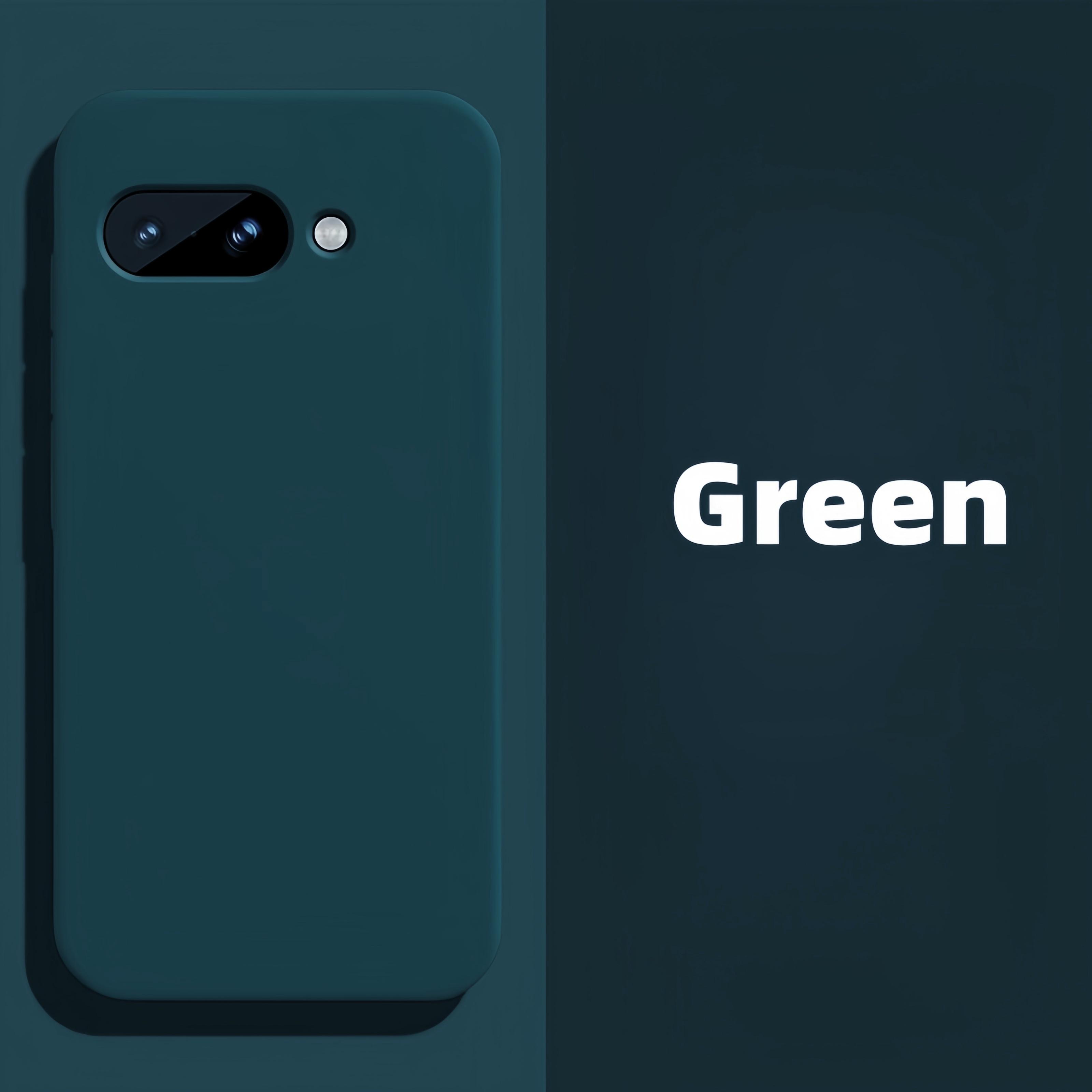

Fashion Solid Colour Shockproof Protective Liquid Silicone Phone Case For Google Pixel 10A/9A/8A Google Pixel 8a зелений