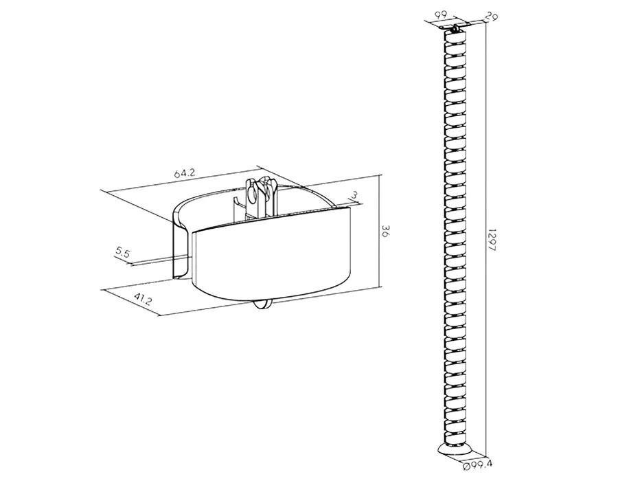 Flexible Cable Guide, Under-Table Mounting, Hdwr Solidhand-Cm03S