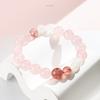 Natural Pearl Necklace Plus Pink Crystal Bracelet, Strawberry Crystal Crystal Bracelet, Beaded Pink Jewelry.