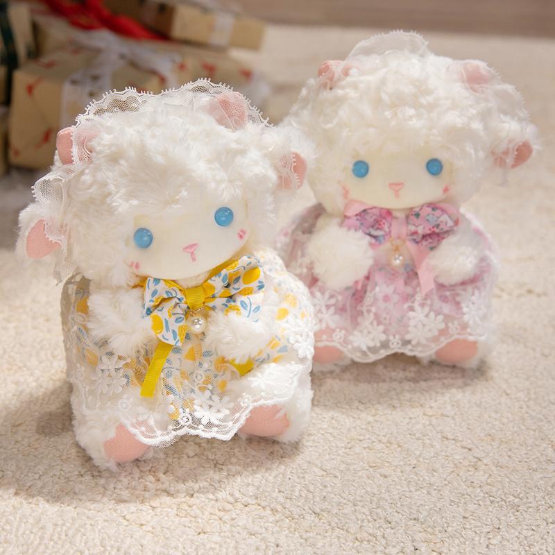 Cute Sheep Plush Toy Cartoon Lamb With Dress Stuffed Animal Soft Plush Toy Kawaii Room Decor Doll Girls Birthday Gifts