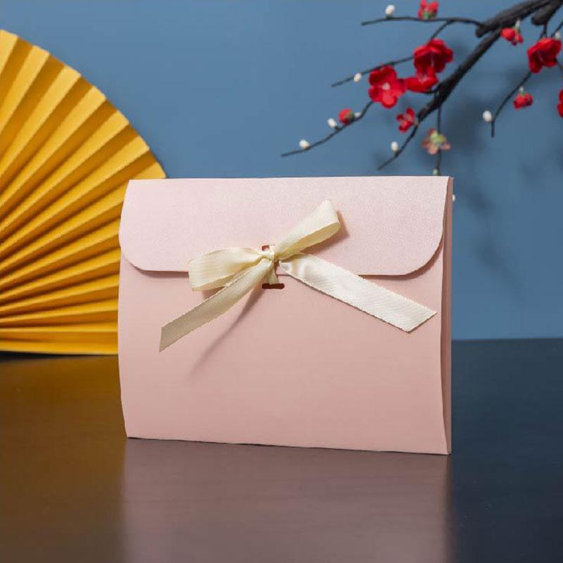 1Pc Silk Scarf Packaging Gift Wrapping Gift Box Practical Packaging Box Minimalist Envelope-style Pearlescent Paper Ribbon