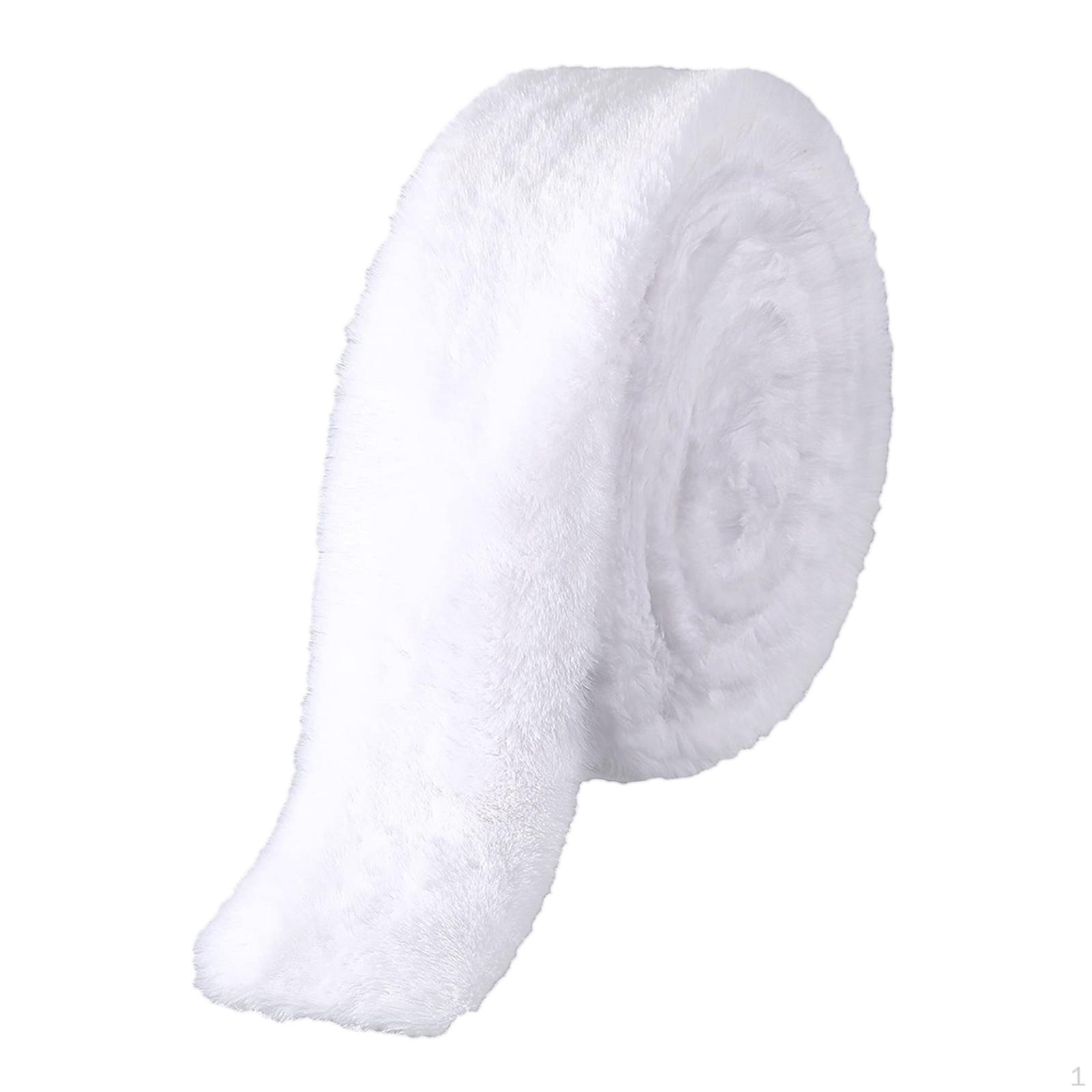 

Trim Ribbon 2 Inch Width for DIY Holiday Crafting and Apparel White Short Fur