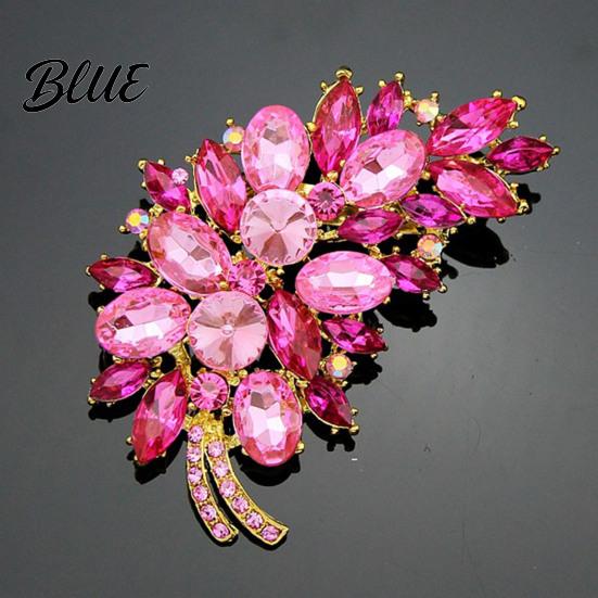 Cubic Zirconia Inlaid Brooch Pin Women Lightweight Flower Cluster Sparkling